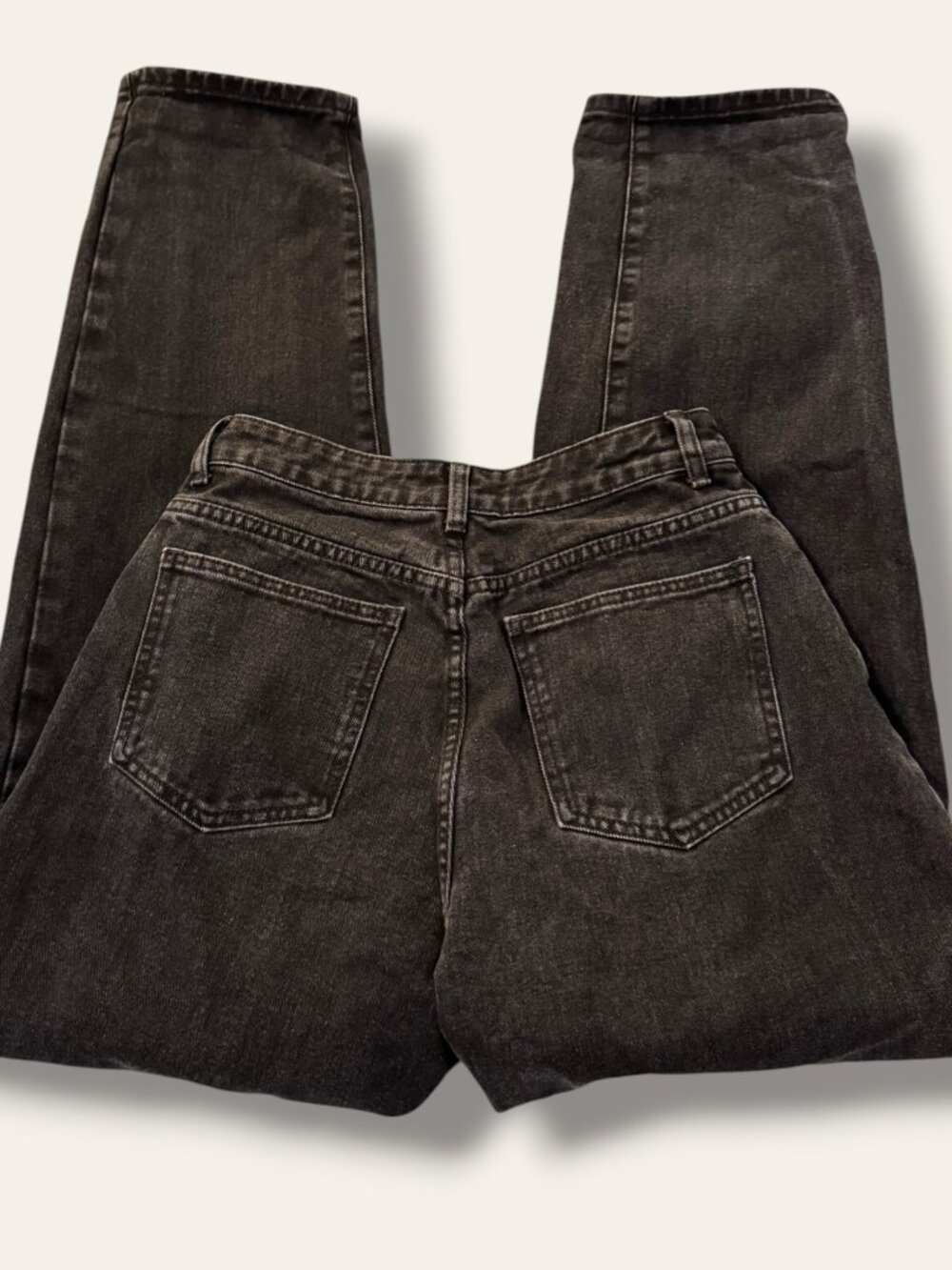 PrettyLittleThing Jeans Womens UK10 US6 Black High Waisted Mom Fit Straight Leg